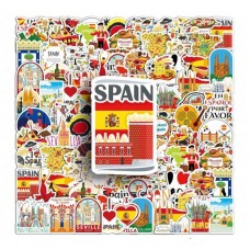 Set De 50 Stickers España País Turismo Europa Ciudad Tapas